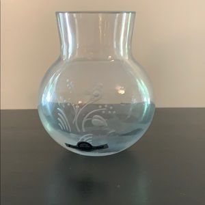 Strombershyttan Sweden etched vase. UNIQUE & rare
